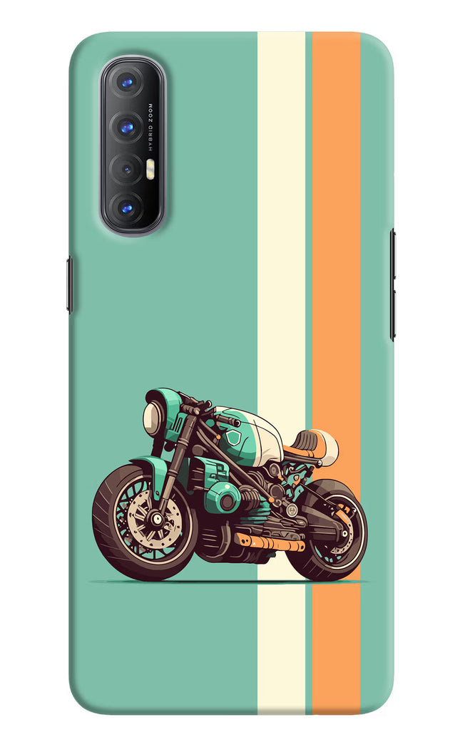 Striped Moto Drift Oppo Reno3 Pro Hard Case Back Cover by Casekaro