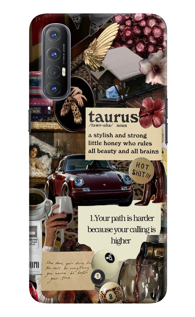 Taurus Zodiac Oppo Reno3 Pro Hard Case Back Cover by Casekaro