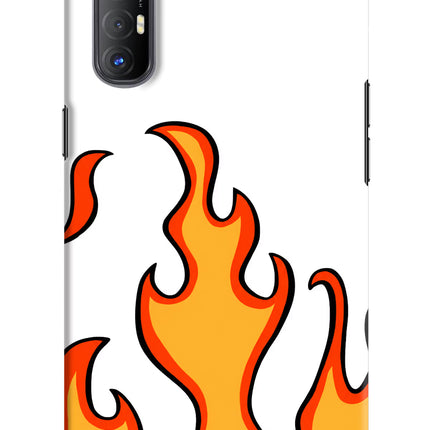 Fired Up – White Oppo Reno3 Pro Hard Case Back Cover by Casekaro