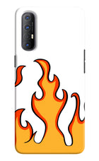 Fired Up – White Oppo Reno3 Pro Hard Case Back Cover by Casekaro
