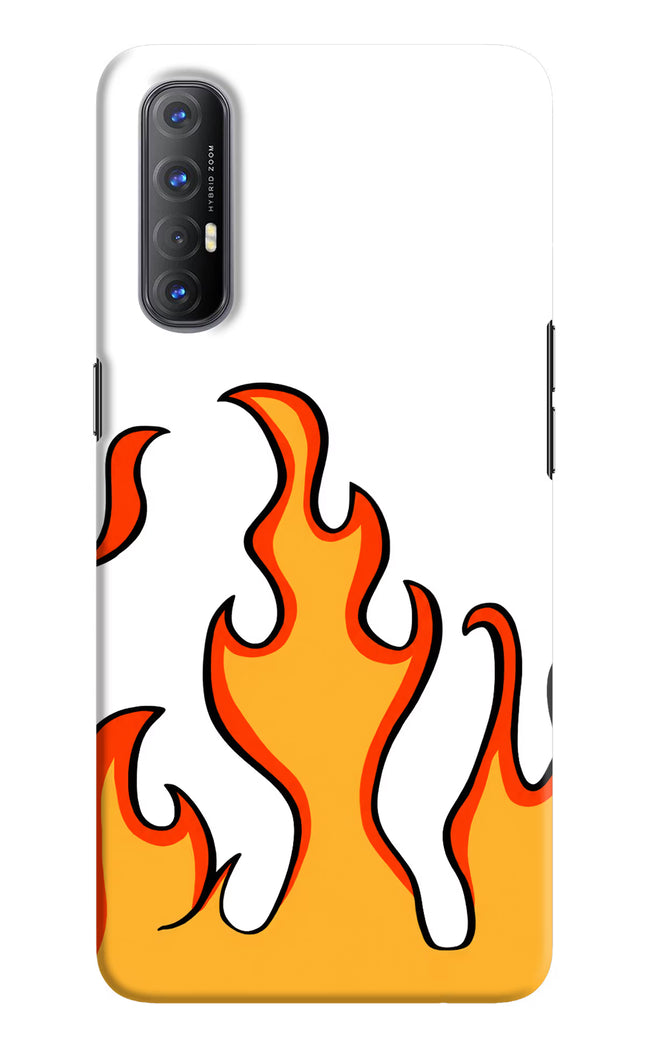 Fired Up – White Oppo Reno3 Pro Hard Case Back Cover by Casekaro