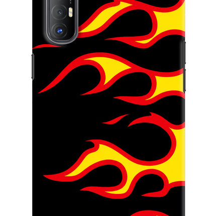 Side Sweep Flames Oppo Reno3 Pro Hard Case Back Cover by Casekaro