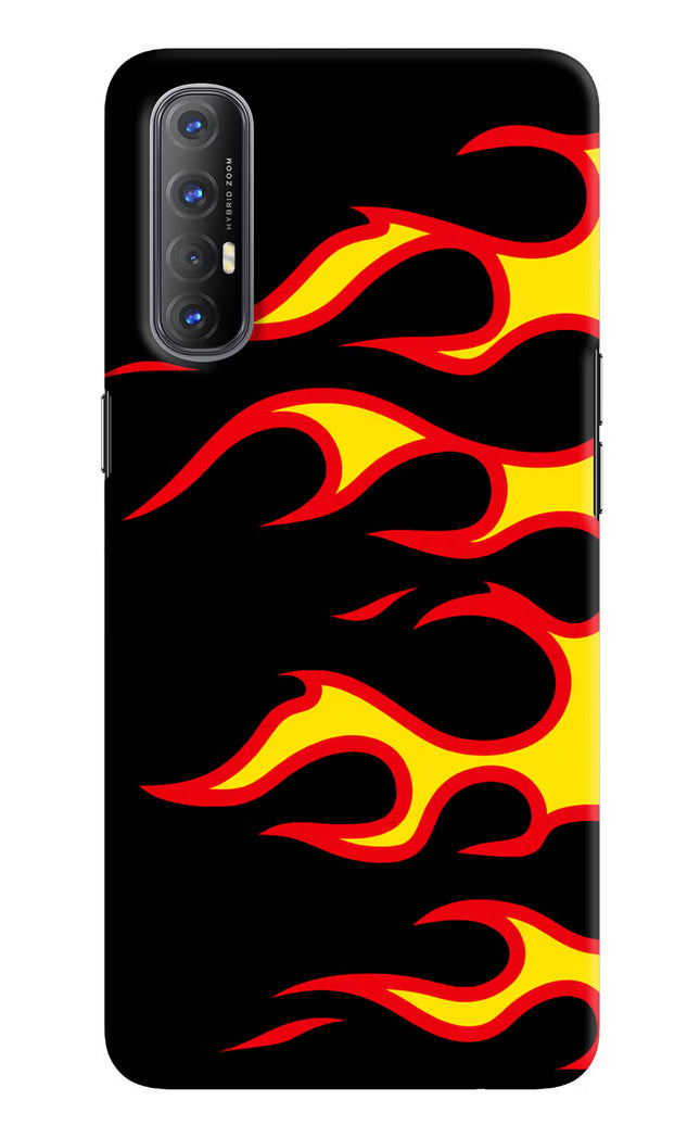 Side Sweep Flames Oppo Reno3 Pro Hard Case Back Cover by Casekaro