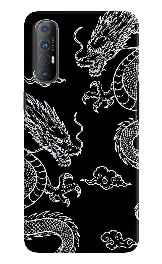 Twin Dragons Oppo Reno3 Pro Hard Case Back Cover by Casekaro