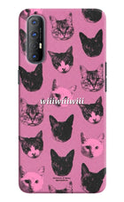 Pink Cats Oppo Reno3 Pro Hard Case Back Cover by Casekaro