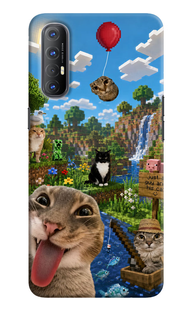 Minecraft Cat Chaos Oppo Reno3 Pro Hard Case Back Cover by Casekaro