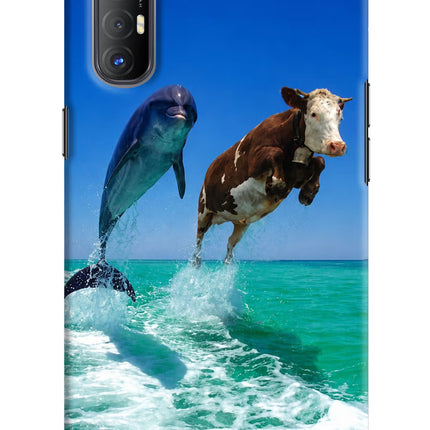 Dolphin vs Cow Oppo Reno3 Pro Hard Case Back Cover by Casekaro