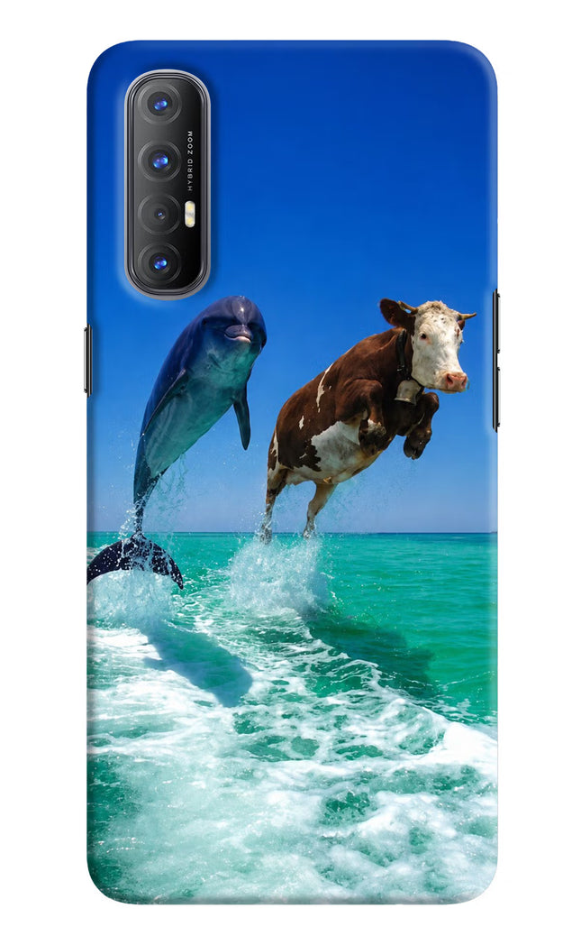 Dolphin vs Cow Oppo Reno3 Pro Hard Case Back Cover by Casekaro