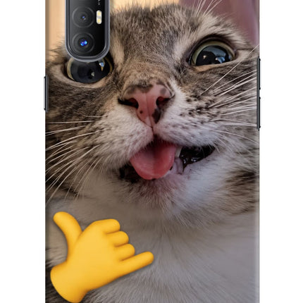 Silly Cat Call Oppo Reno3 Pro Hard Case Back Cover by Casekaro