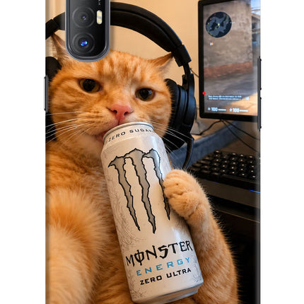 Gamer Cat Energy Oppo Reno3 Pro Hard Case Back Cover by Casekaro