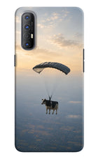 Skydiving Cow Oppo Reno3 Pro Hard Case Back Cover by Casekaro
