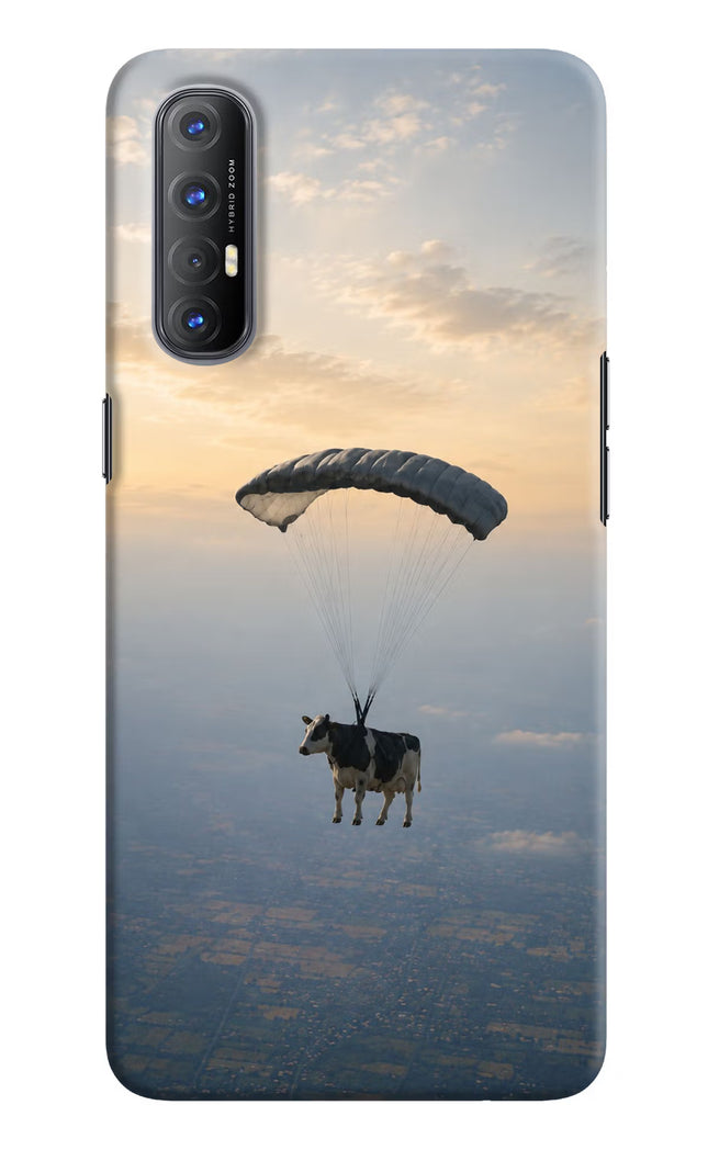 Skydiving Cow Oppo Reno3 Pro Hard Case Back Cover by Casekaro