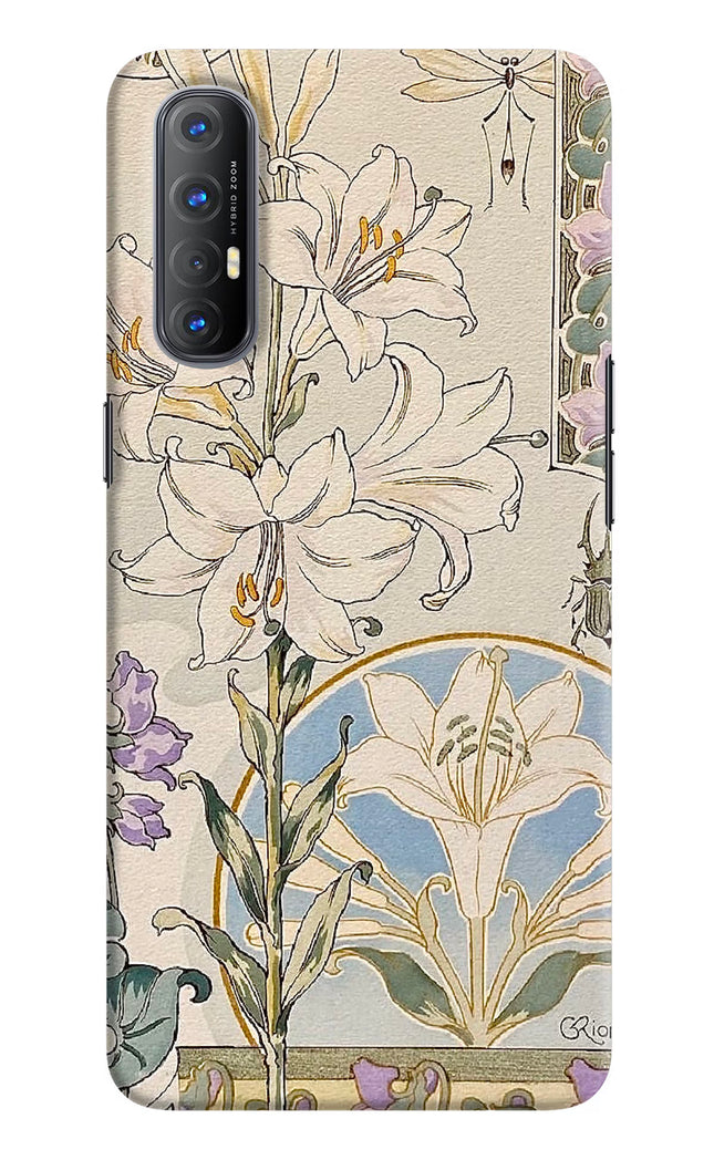White Lily Oppo Reno3 Pro Hard Case Back Cover by Casekaro