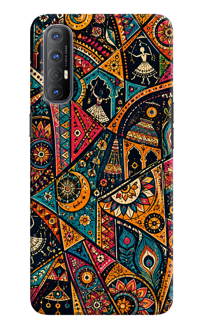 Folk Print Oppo Reno3 Pro Hard Case Back Cover by Casekaro