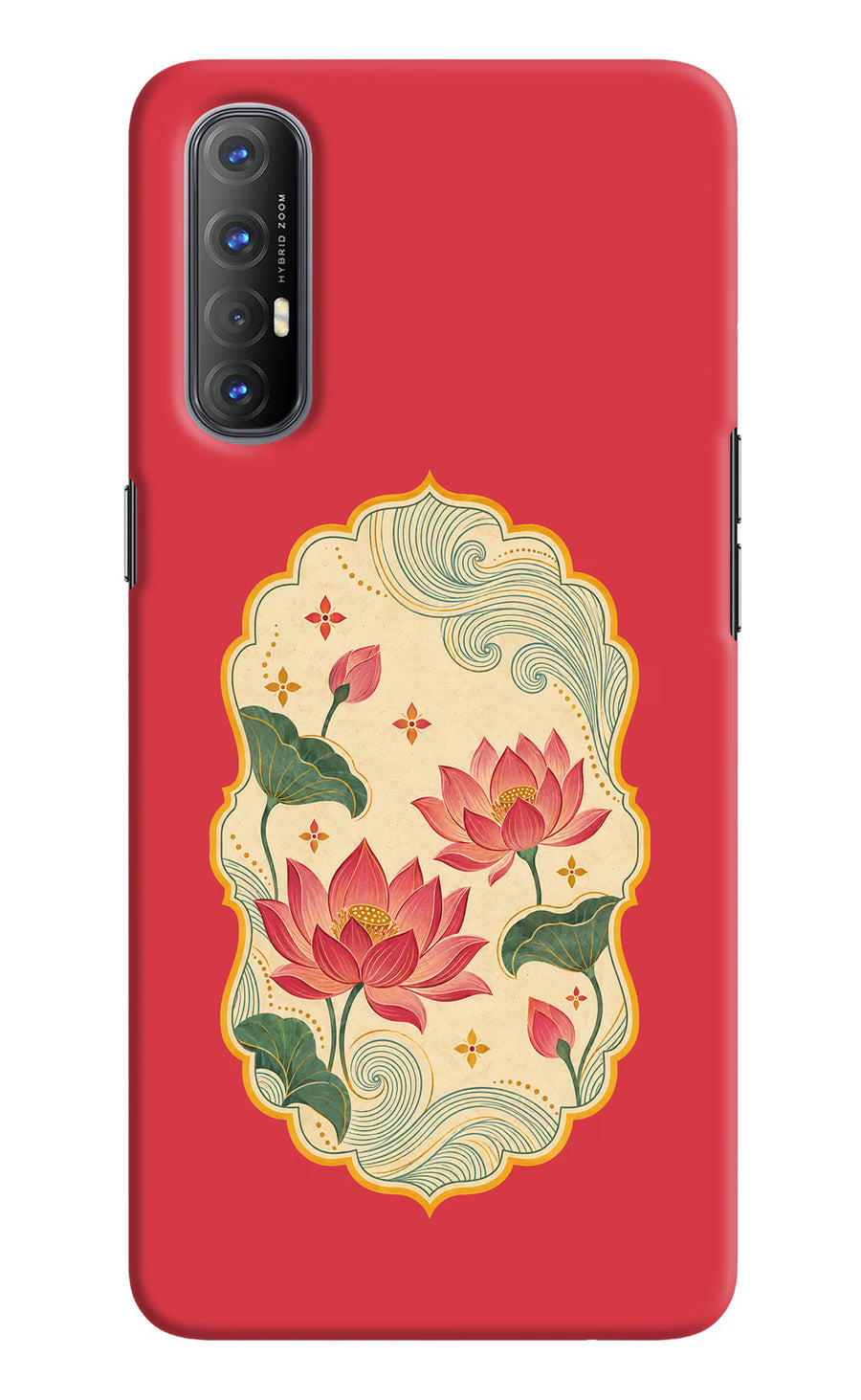 Pink Lotus Oppo Reno3 Pro Back Cover, Hard case