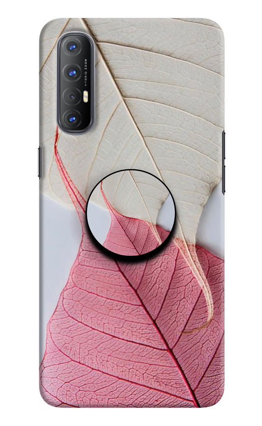 White Pink Leaf Oppo Reno3 Pro Pop Case by Casekaro