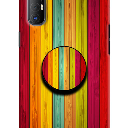 Multicolor Wooden Oppo Reno3 Pro Pop Case by Casekaro