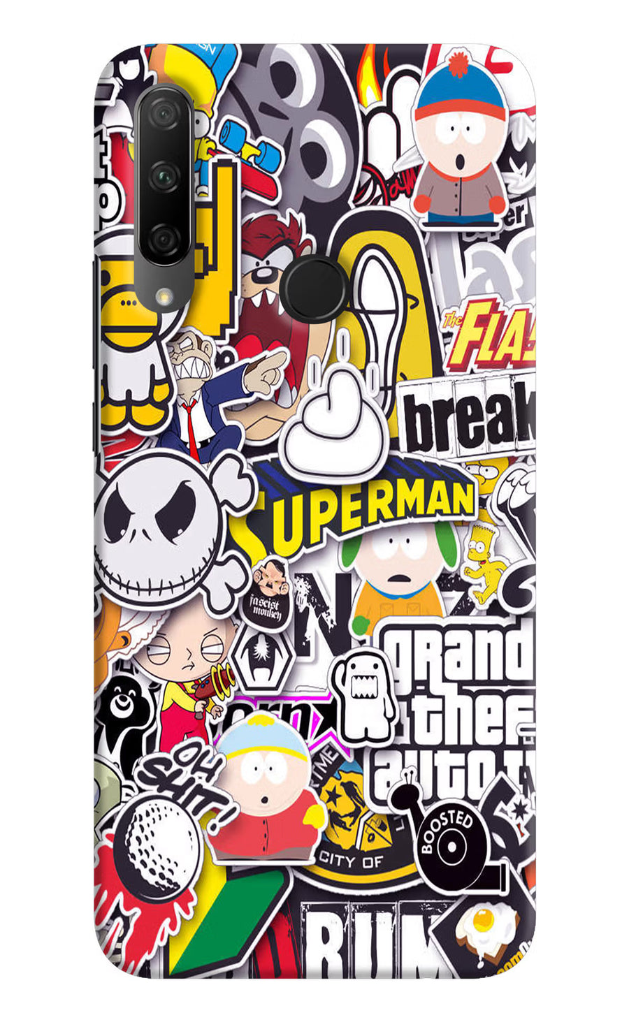 Sticker Bomb Honor 9X Back Cover, Hard case