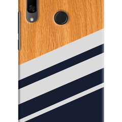 Blue and white wooden Honor 9X Hard Case Back Cover by Casekaro