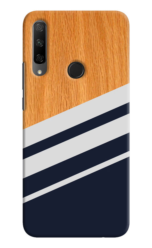 Blue and white wooden Honor 9X Hard Case Back Cover by Casekaro