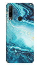 Blue Glitter Marble Honor 9X Hard Case Back Cover by Casekaro