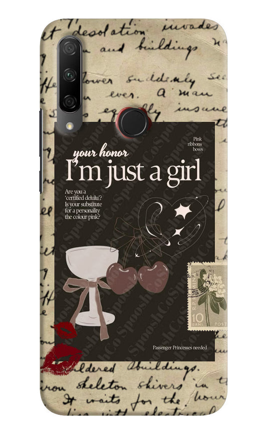 I am just a girl Honor 9X Hard Case Back Cover by Casekaro