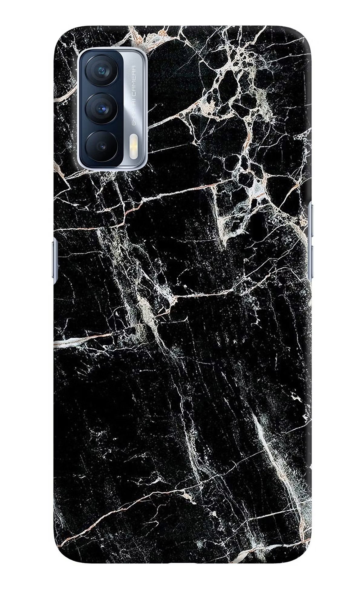 Black Marble Texture Realme X7 Hard Case Back Cover by Casekaro