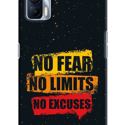 No Fear No Limits No Excuse Realme X7 Hard Case Back Cover by Casekaro