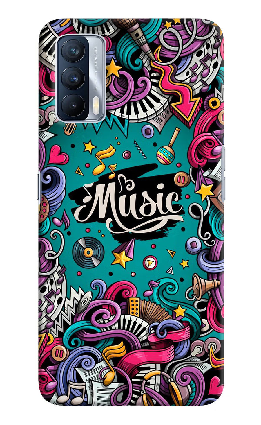 Music Graffiti Realme X7 Back Cover, Hard case