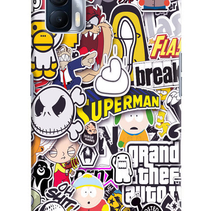 Sticker Bomb Realme X7 Hard Case Back Cover by Casekaro