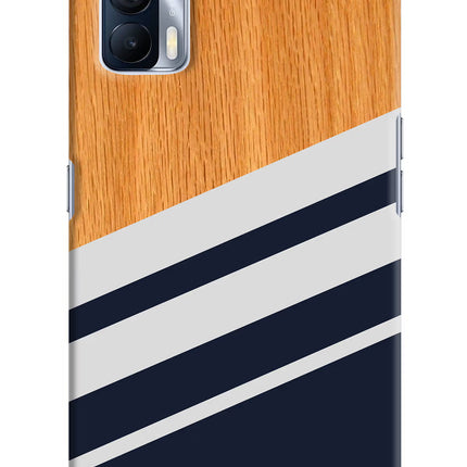 Blue and white wooden Realme X7 Hard Case Back Cover by Casekaro