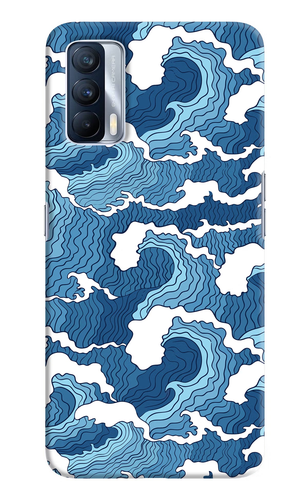 Blue Waves Realme X7 Hard Case Back Cover by Casekaro
