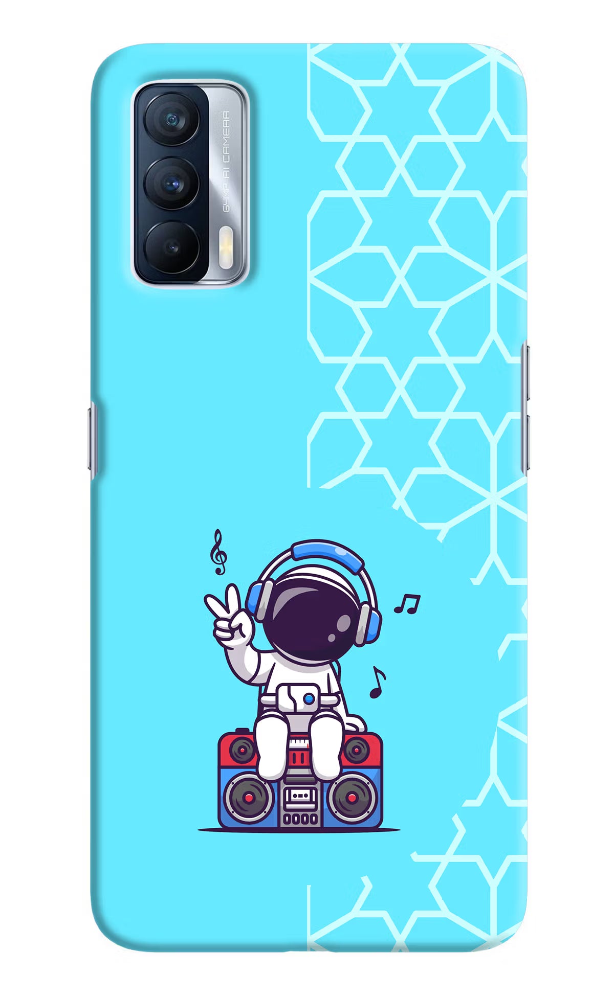 Cute Astronaut Chilling Realme X7 Hard Case Back Cover by Casekaro