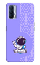 Cute Astronaut Chilling Realme X7 Hard Case Back Cover by Casekaro