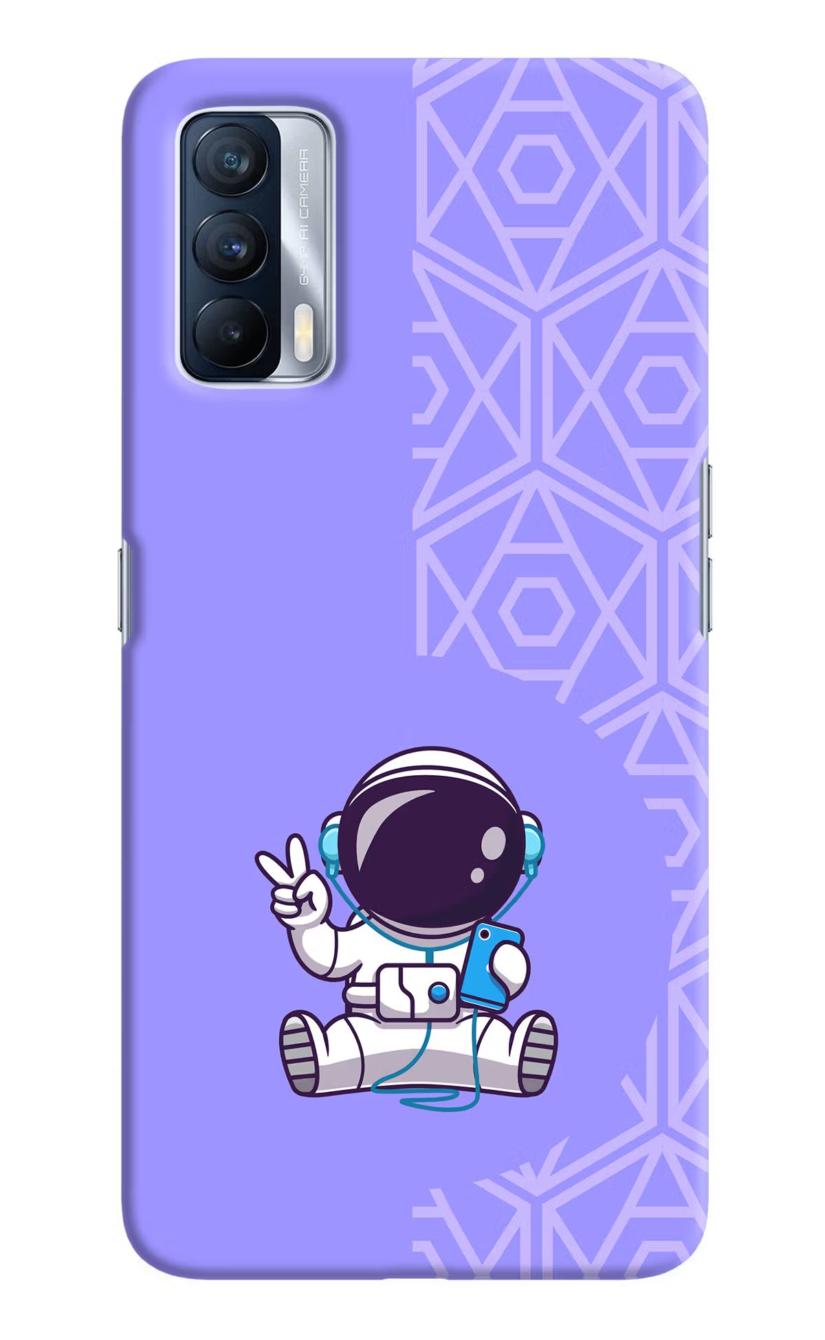 Cute Astronaut Chilling Realme X7 Hard Case Back Cover by Casekaro