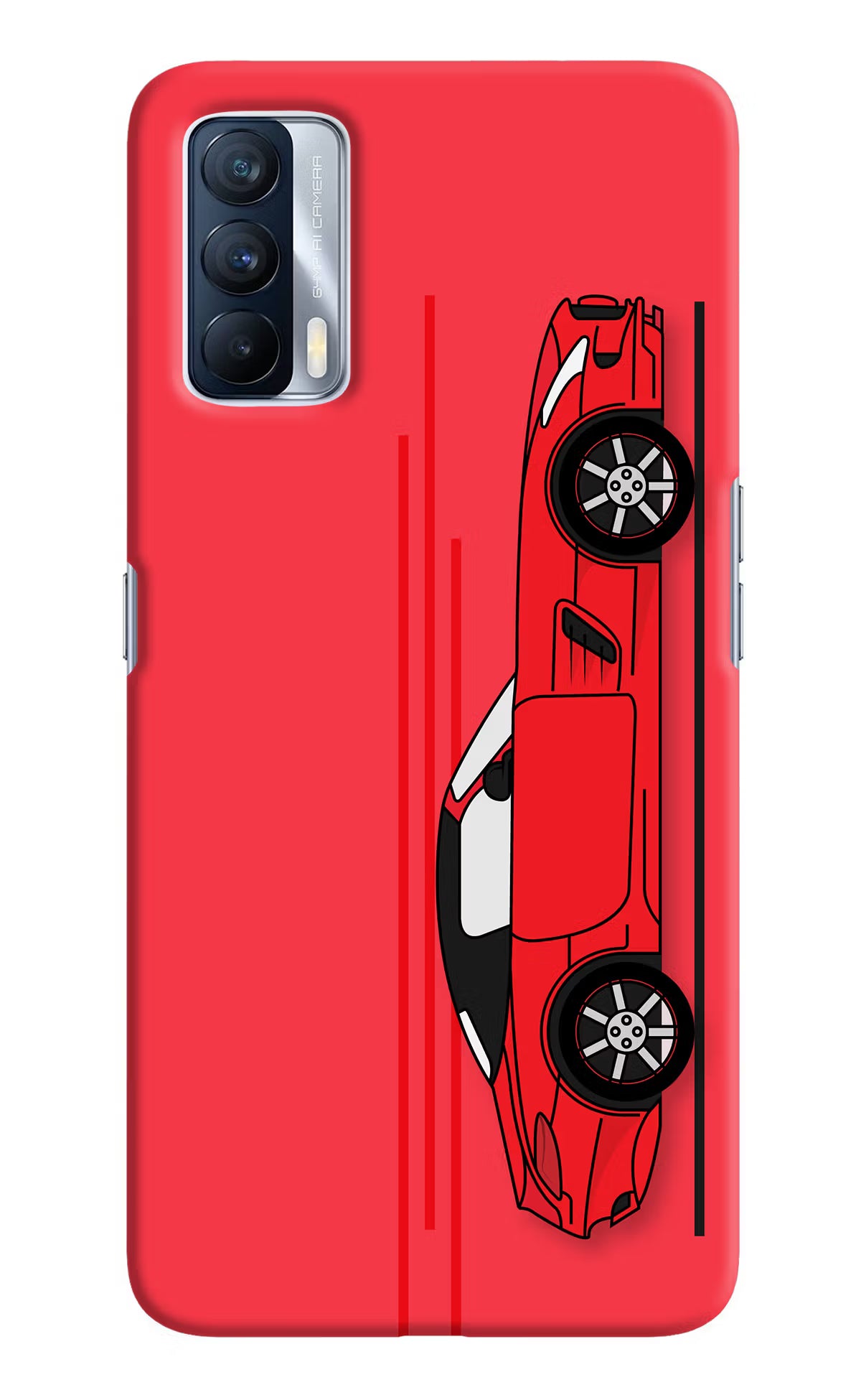 Red Velocity Realme X7 Hard Case Back Cover by Casekaro
