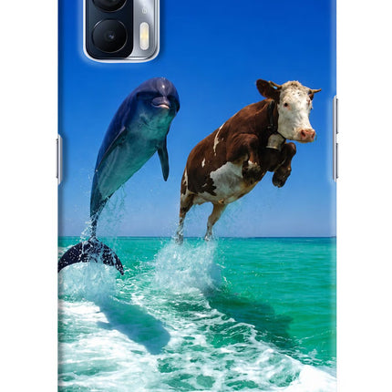 Dolphin vs Cow Realme X7 Hard Case Back Cover by Casekaro