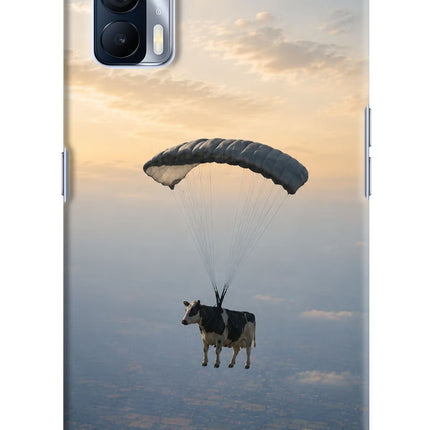 Skydiving Cow Realme X7 Hard Case Back Cover by Casekaro