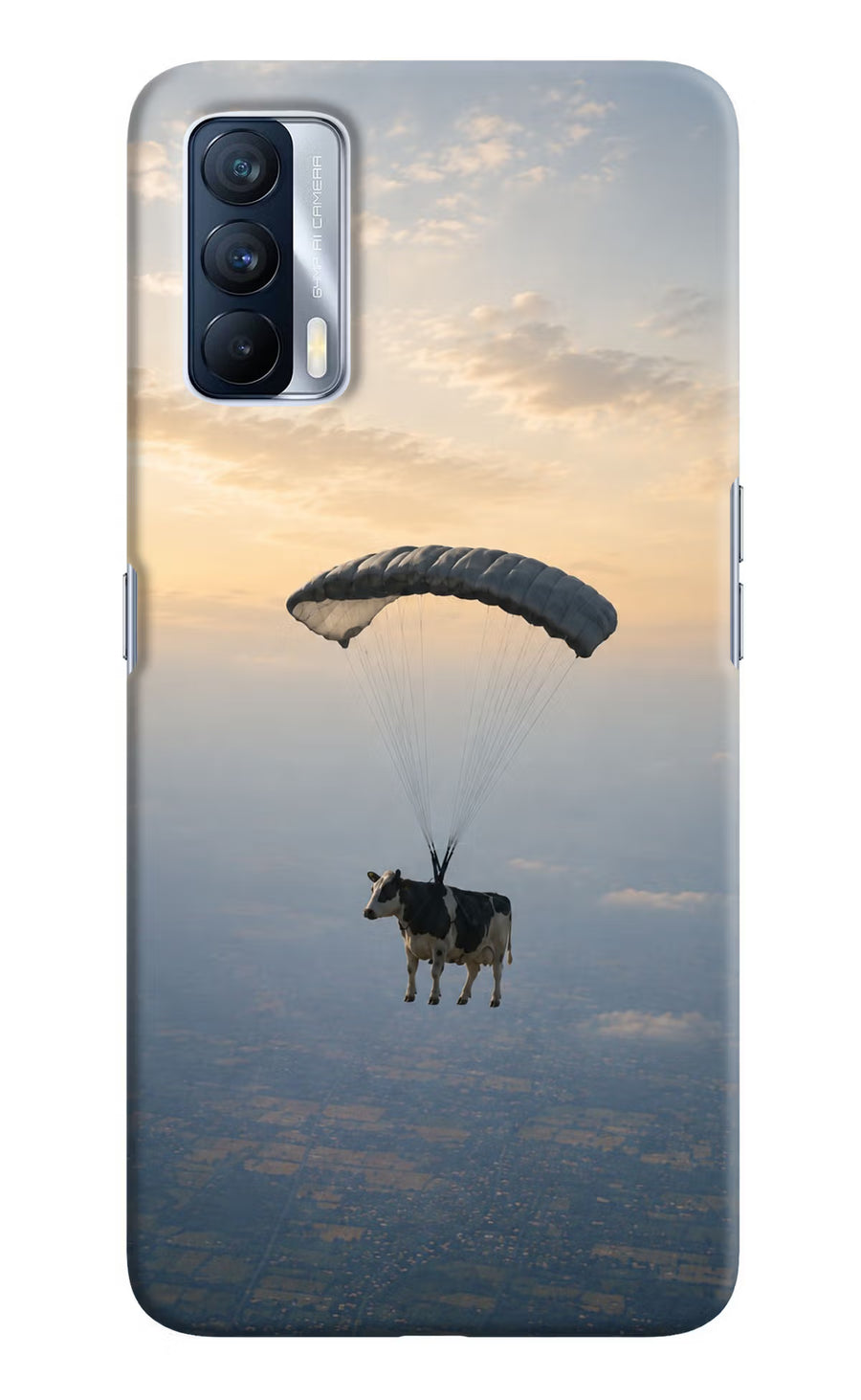 Skydiving Cow Realme X7 Back Cover, Hard case