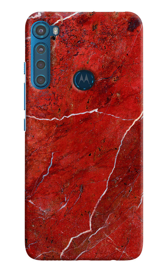 Red Marble Design Motorola One Fusion Plus Hard Case Back Cover by Casekaro