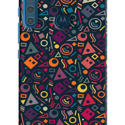 Geometric Abstract Motorola One Fusion Plus Hard Case Back Cover by Casekaro