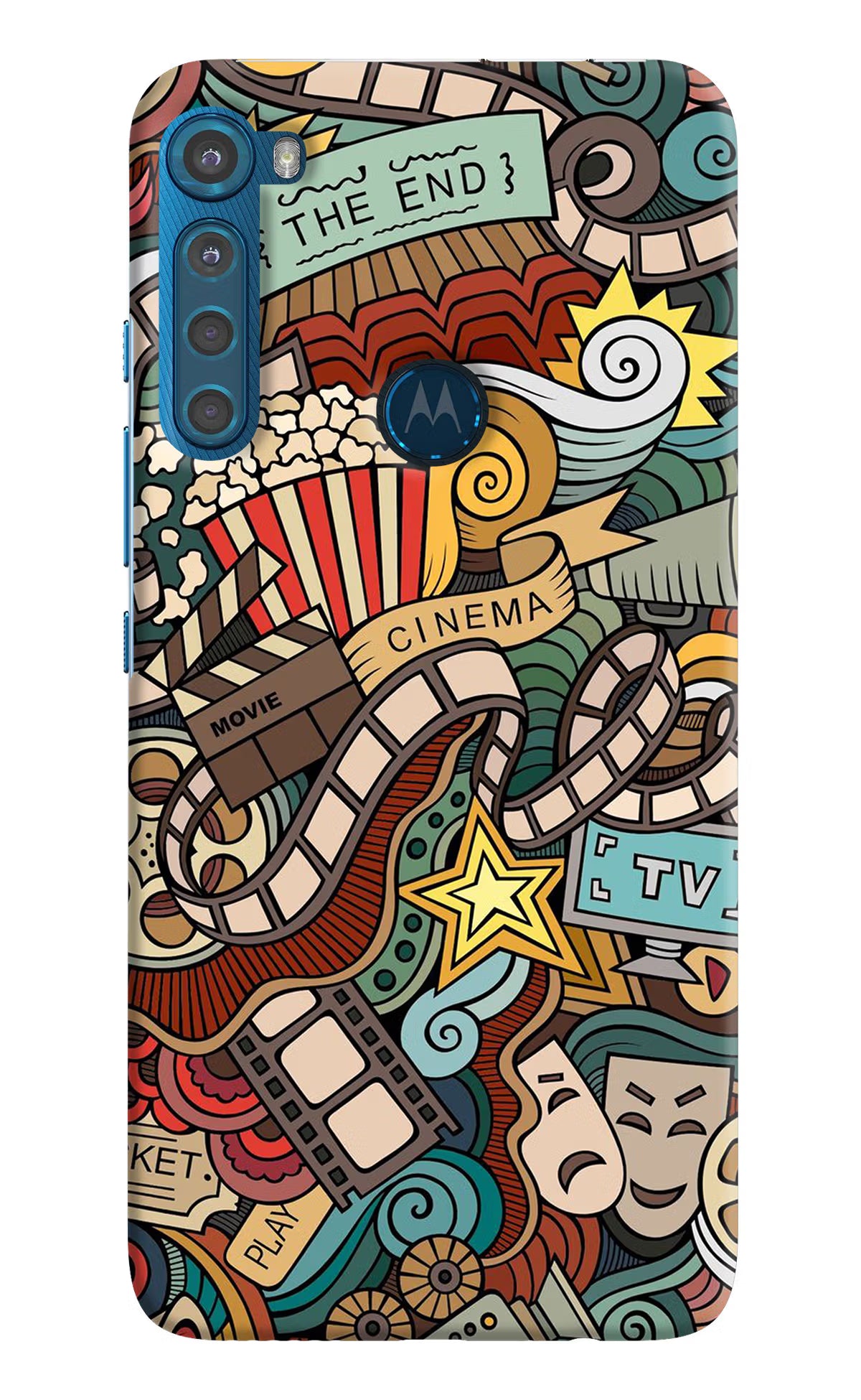 Cinema Abstract Motorola One Fusion Plus Hard Case Back Cover by Casekaro
