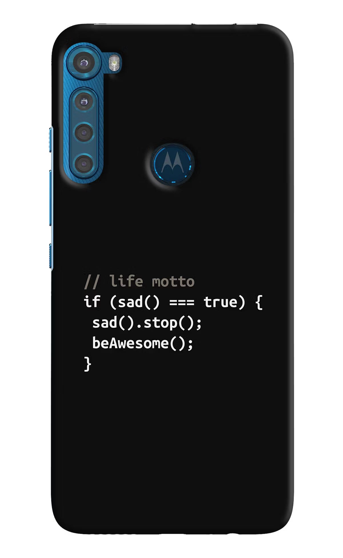 Life Motto Code Motorola One Fusion Plus Hard Case Back Cover by Casekaro