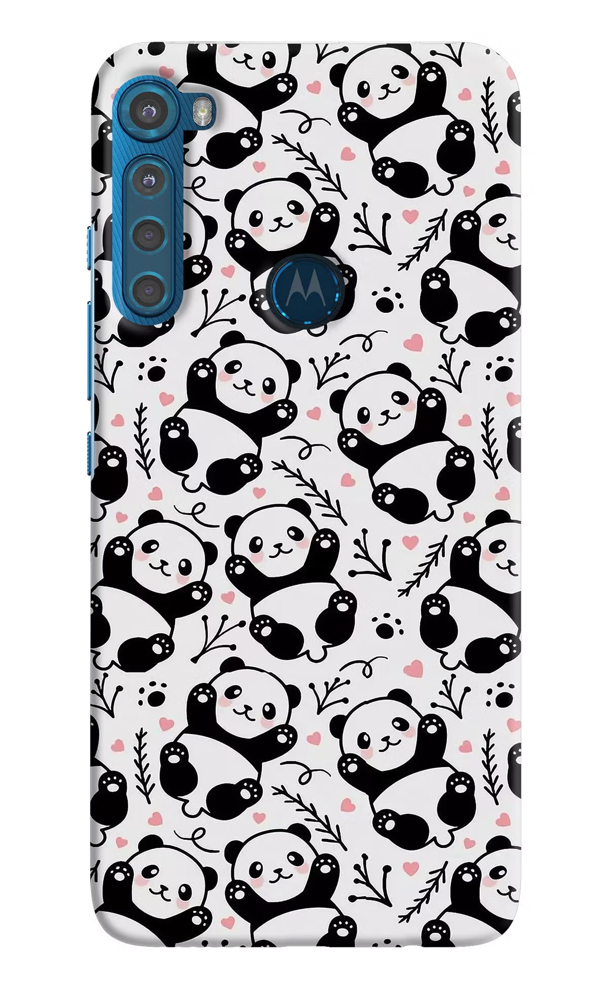 Cute Panda Motorola One Fusion Plus Hard Case Back Cover by Casekaro