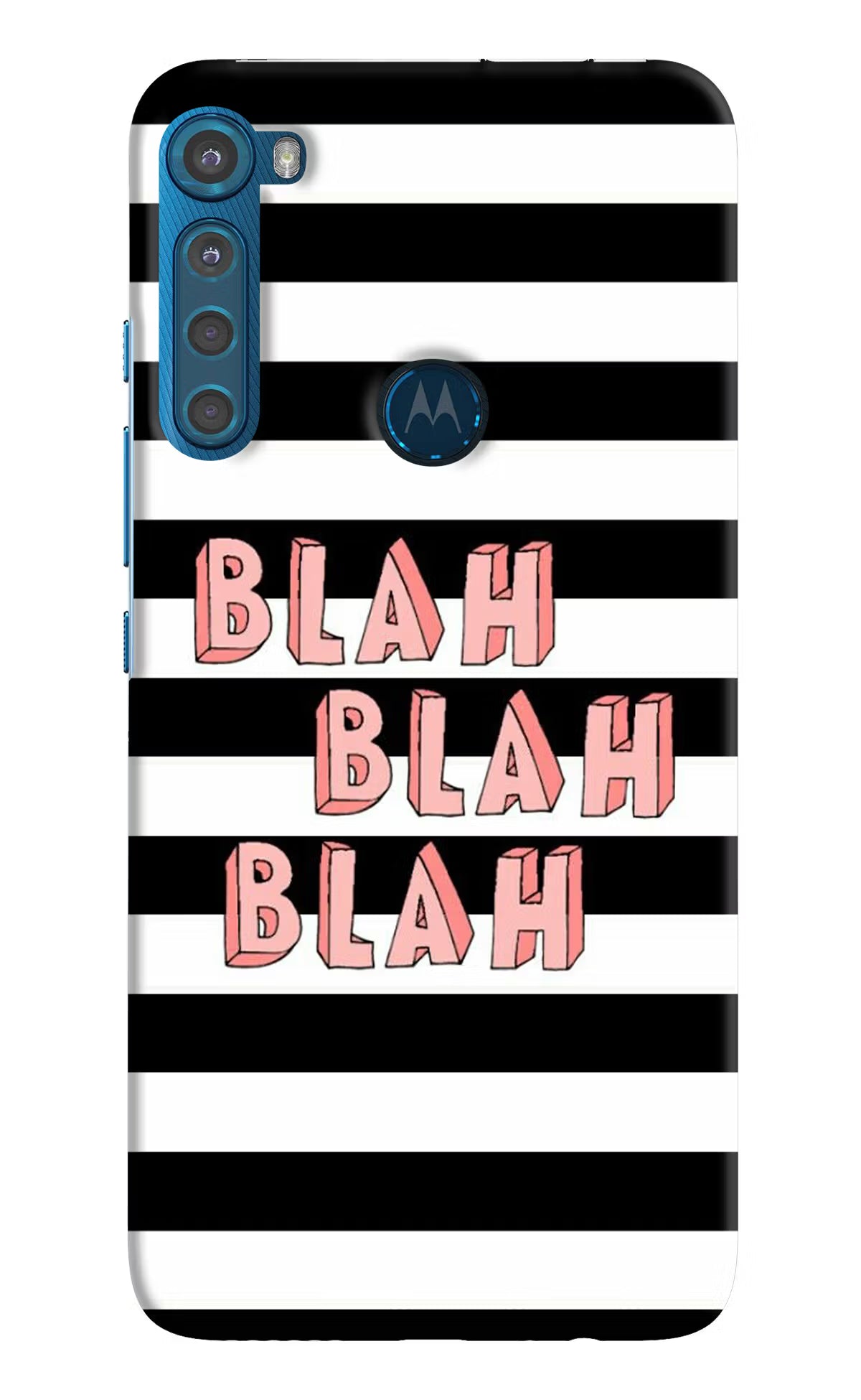 Blah Blah Blah Motorola One Fusion Plus Hard Case Back Cover by Casekaro