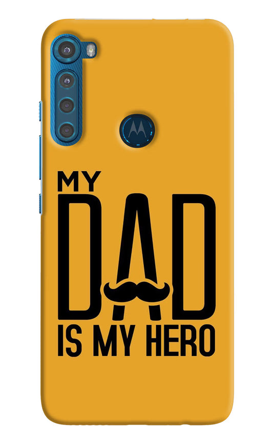 My Dad Is My Hero Motorola One Fusion Plus Hard Case Back Cover by Casekaro