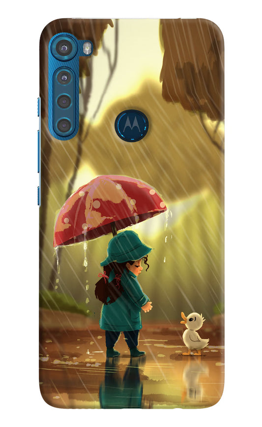 Rainy Day Motorola One Fusion Plus Hard Case Back Cover by Casekaro