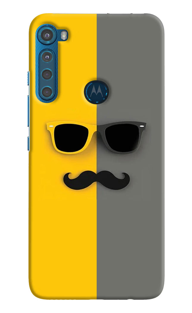 Sunglasses with Mustache Motorola One Fusion Plus Hard Case Back Cover by Casekaro