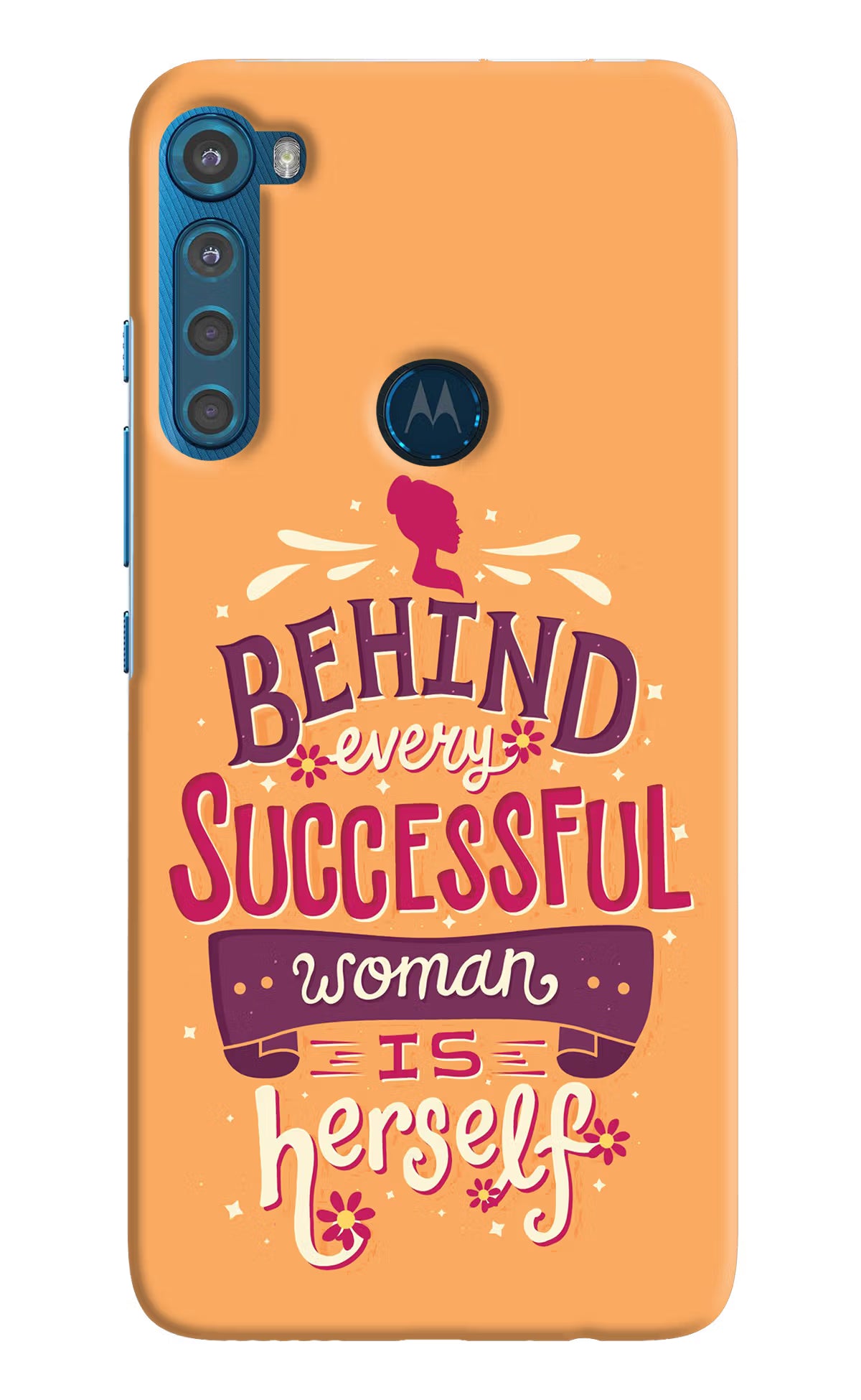 Behind Every Successful Woman There Is Herself Motorola One Fusion Plus Hard Case Back Cover by Casekaro
