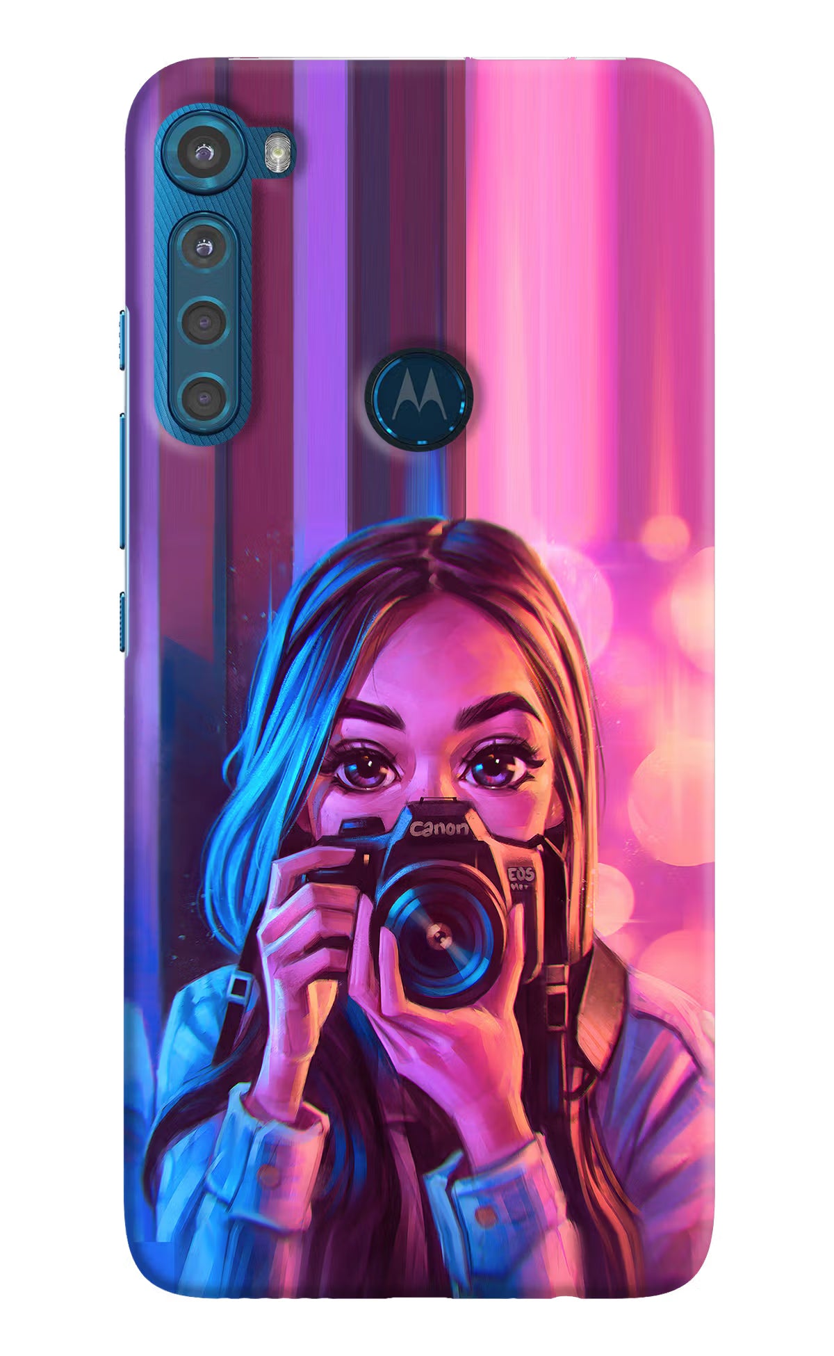 Girl Photographer Motorola One Fusion Plus Hard Case Back Cover by Casekaro